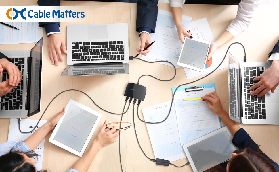 Cable Matters USB to 4Port Gigabit Switch for Network Sharing