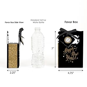 New Years Gold Favor Boxes