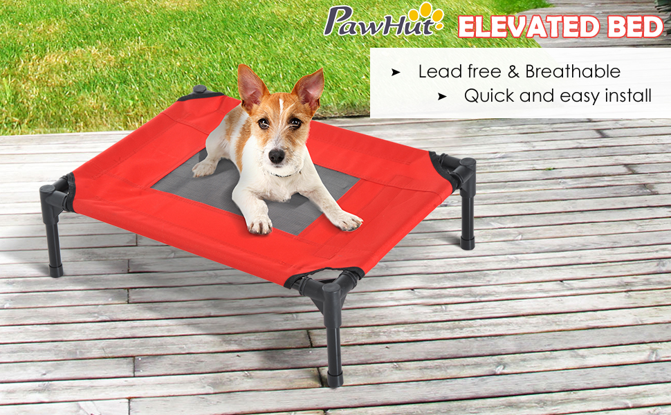 PawHut Elevated Pet Bed Portable Camping Raised Dog Bed w/ Metal Frame