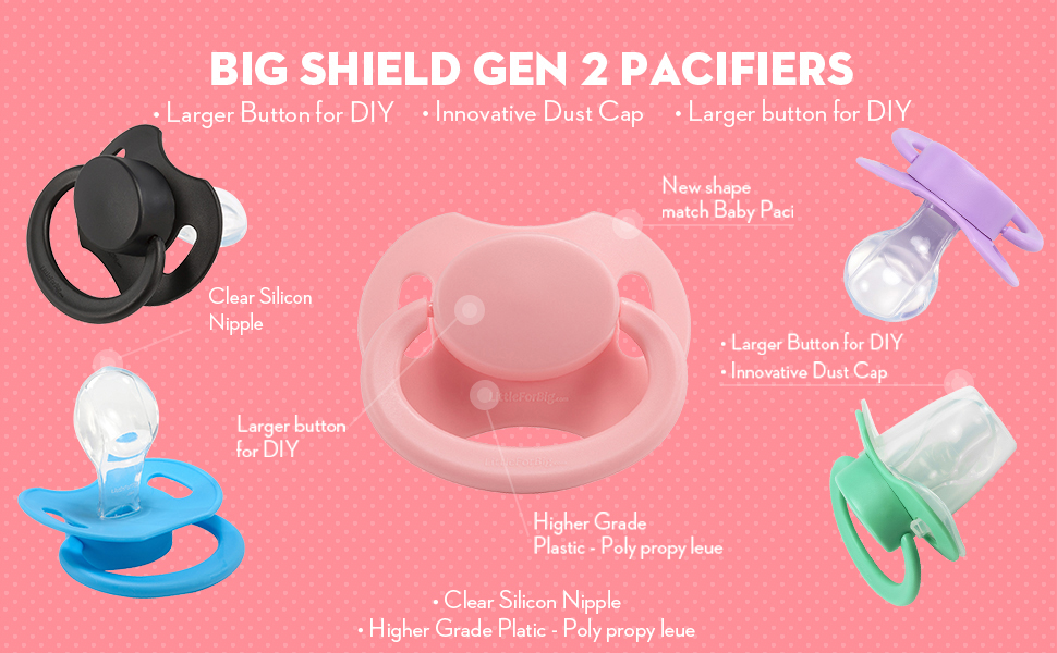 LittleForBig Bigshield GenerationII Adult Sized Pacifier 3 Paci Pack