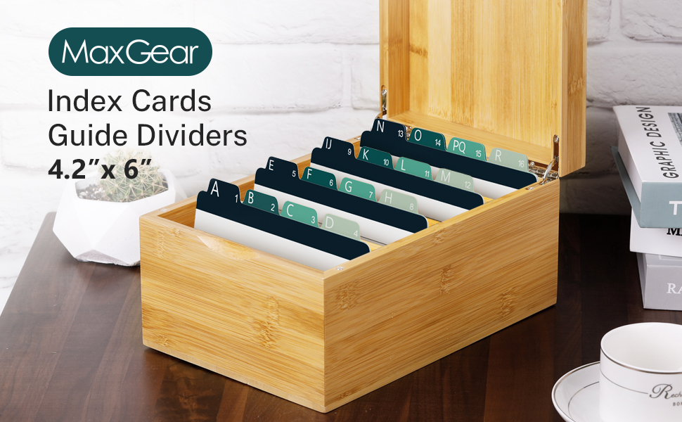 MaxGear Index Card Dividers 4 x 6 inches Alphabetical