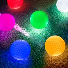Glow golf balls at night