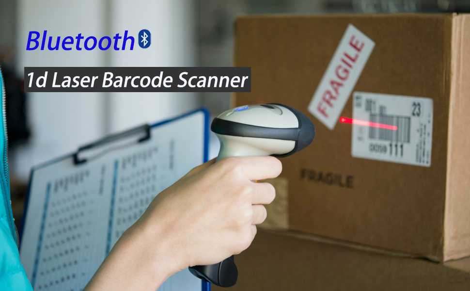 TEEMI Bluetooth Barcode Scanner 1d Laser Handheld Automatic Bar Code