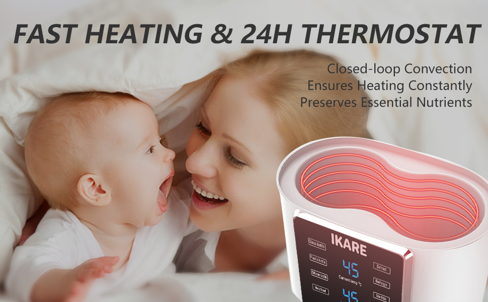 IKARE Fast Bottle Warmer for Frozen Breastmilk & Formula, 8in1 Food