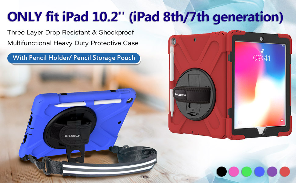 BRAECN iPad 10.2 9th/8th/7th Generation Protective Case, 2021/2020/2019