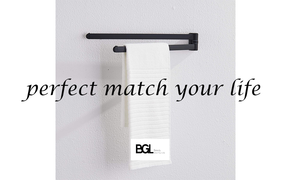 BGL Toallero giratorio negro, para almacenamiento y ahorro de ...