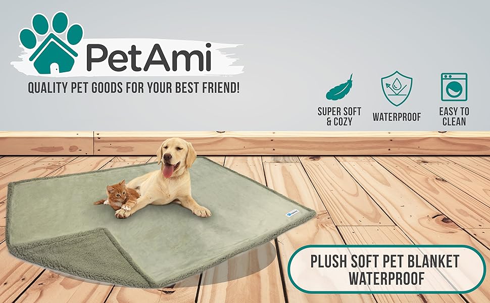 Petami Waterproof Dog Blanket For Bed Couch Sofa Waterproof