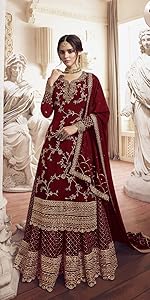 RUDRAPRAYAG women's georgette and santoon anarkali gown