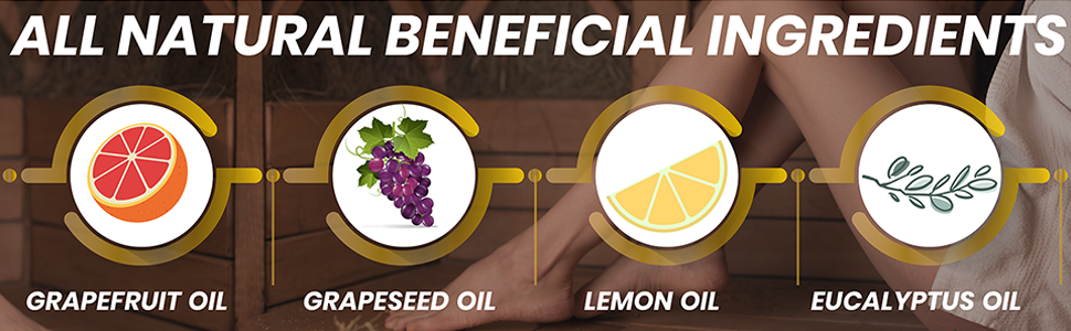 grapefruit, grapeseed, lemon and eucalyptus oil