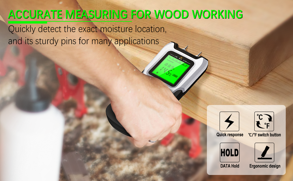 Wood Moisture Meter Upgraded Moisture Meter for Wood, PinType