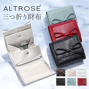 Amazon | [アルトローズ] レッド 三つ折り財布 レディース 3