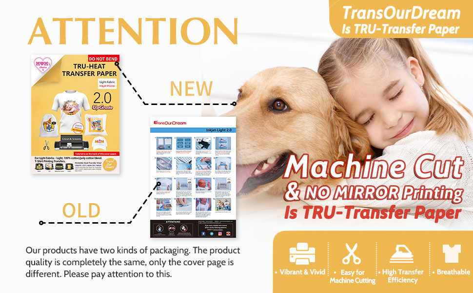 TransOurDream TruIron on Heat Transfer Paper for Light Fabric (10