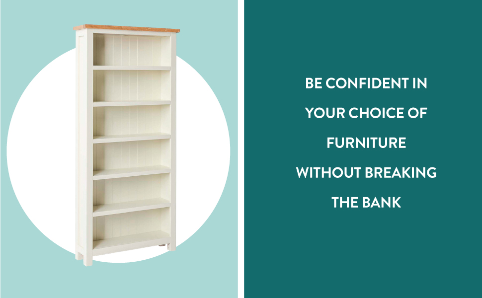 RoselandFurniture Farrow Cream Large Bookcase Country Farmhouse Style