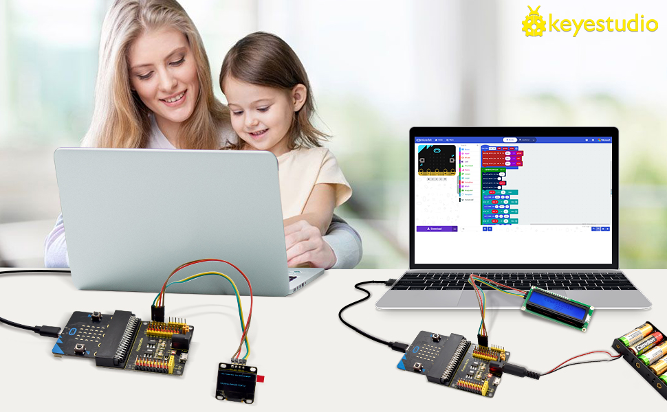 KEYESTUDIO 45 Sensors Starter Kit for BBC Microbit V1.5 V2 (Without ...