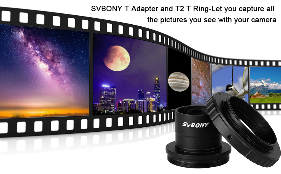 SVBONY Telescope Photo Adapter, T Adapter and T2 T Ring Adapter 1.25
