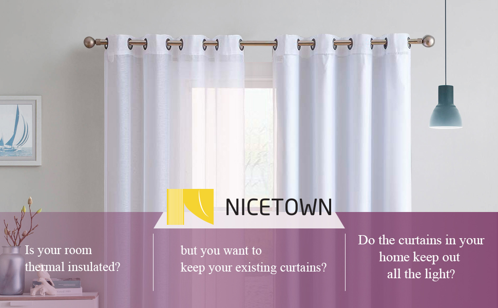NICETOWN Blackout Curtain Liners for Window Thermal Insulated Drapery