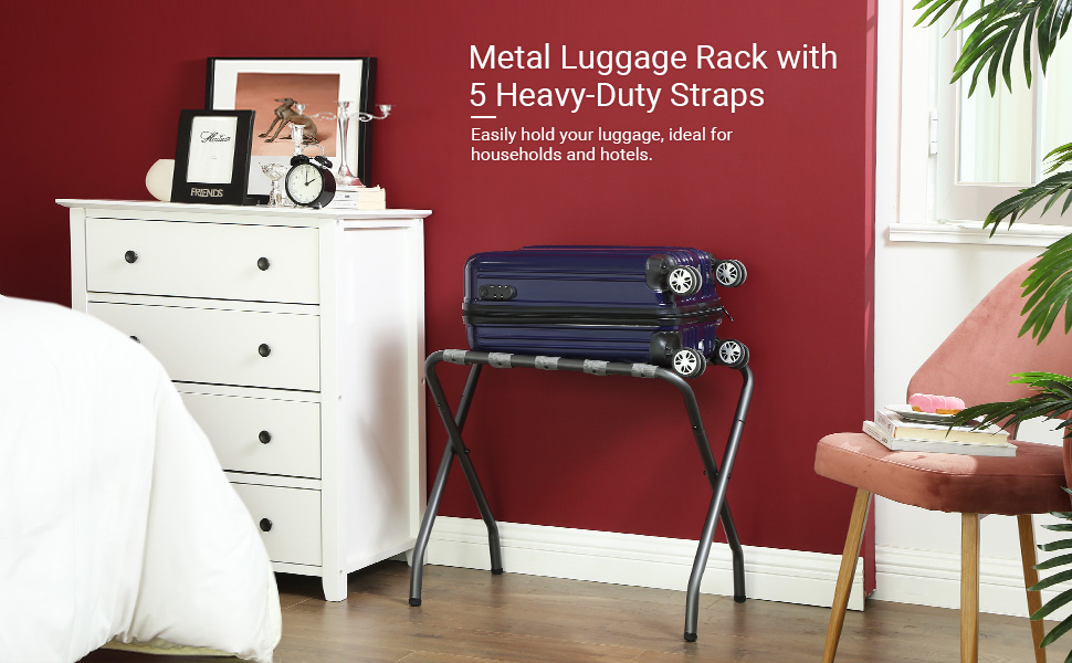 Amazon Com Songmics Metal Folding Luggage Rack Gray Urlr64gs