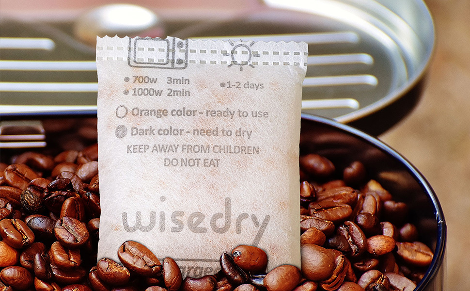 wisedry 50 Gram [10 Packs] Silica Gel Desiccant Packets Microwave Fast