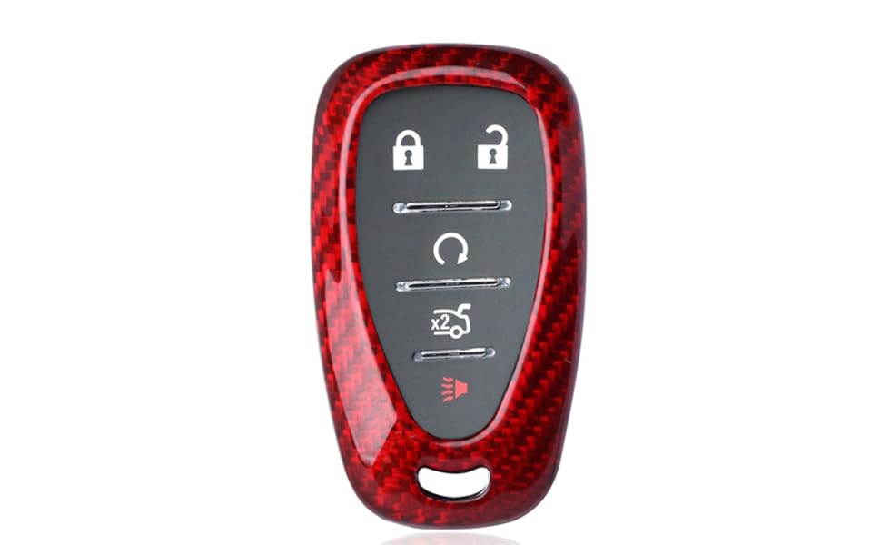 iJDMTOY Red Carbon Fiber Key Fob Protective Cover Case