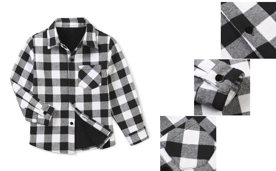 Boys black and white plaid shirt Clearance