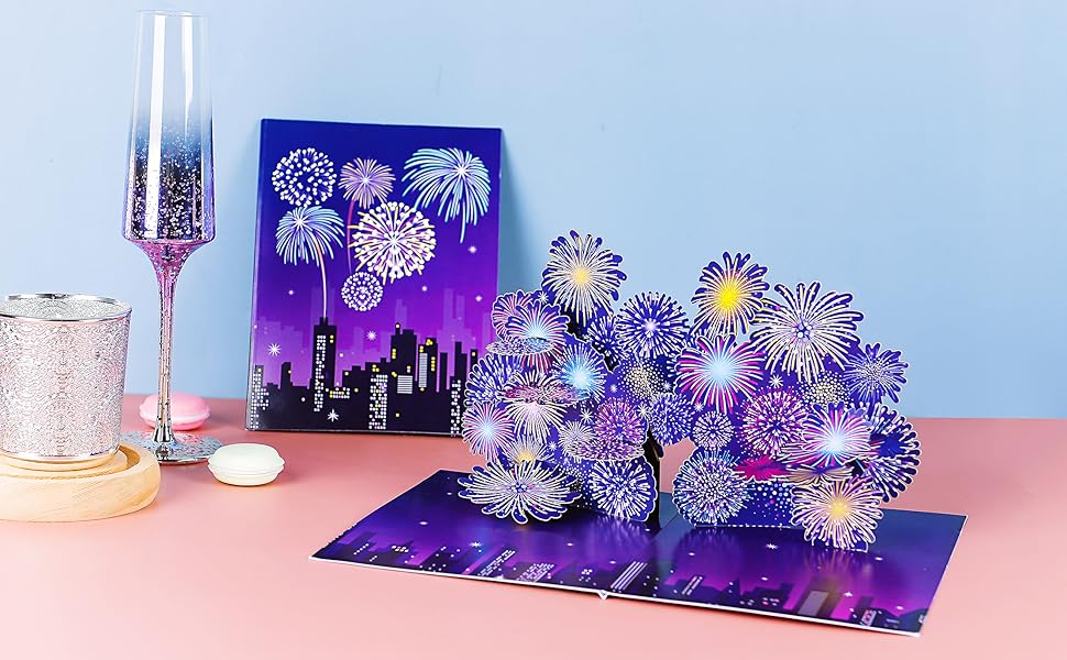 ◆ Happy Lucky  ③ Amazon.com : Liif Firework Happy New Year 2023 3D Greeting