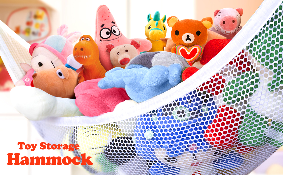 2pcs Jumbo Stuffed Animal Toy Hammock Mesh Net, Space Saver