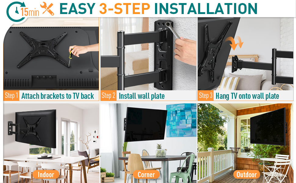 ELIVED TV Wall Bracket Tilt and Swivel Wall Mount for Most 26"55" LED