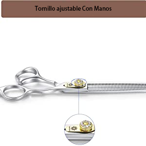 Dream Reach Dog Grooming Scissors - 7" Thinning Scissors, Texturing, Mixing and Layering for Dogs, Cats and Other Pets - Japanese 440C Stainless Steel 15 4