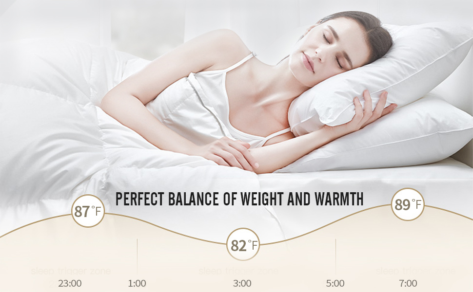 downluxe Lightweight White Down Comforter King Size Down