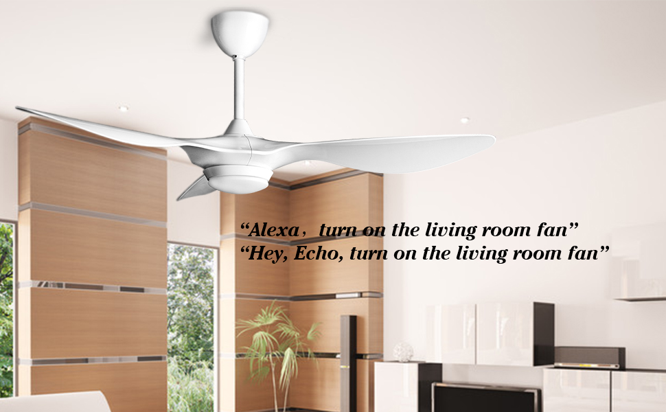 Reiga 52 In Ceiling Fan With Led Light Kit Remote Control Modern Blades Noiseless Reversible Motor Compatible With Alexa Bright White 02