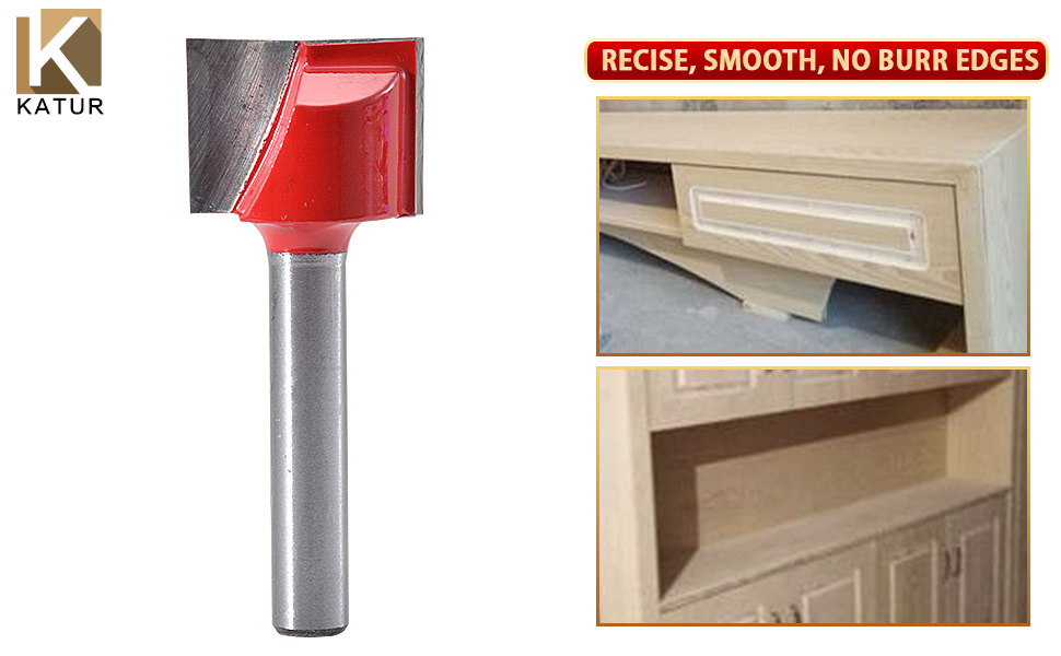 KATUR Surface Planing Bottom Cleaning Router Bit, 6mm Shank Double