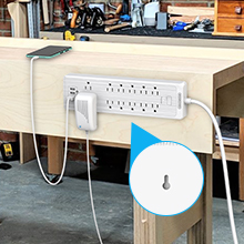 power strip with flat wall plug