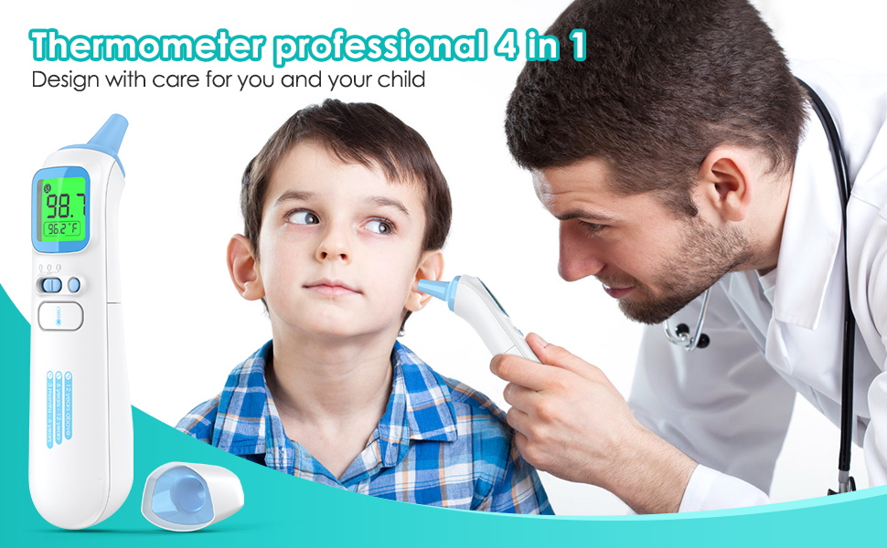 4 in 1 Infrared Thermometer Forehead & Ear Thermometer