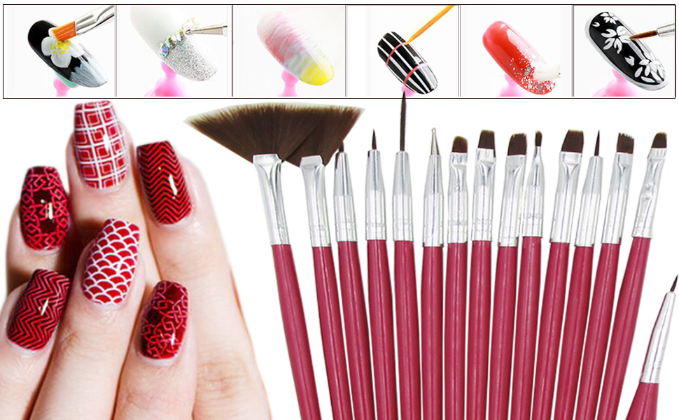 uv gel nail builder building extension flower pattern drawing kids painting brush kit teens gifts