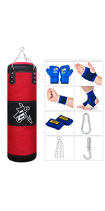 red boxing bag for kids