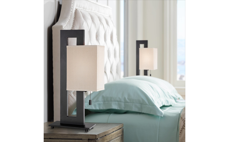 360 Lighting Modern Accent Table Lamps 20.5" High Set of 2 Espresso