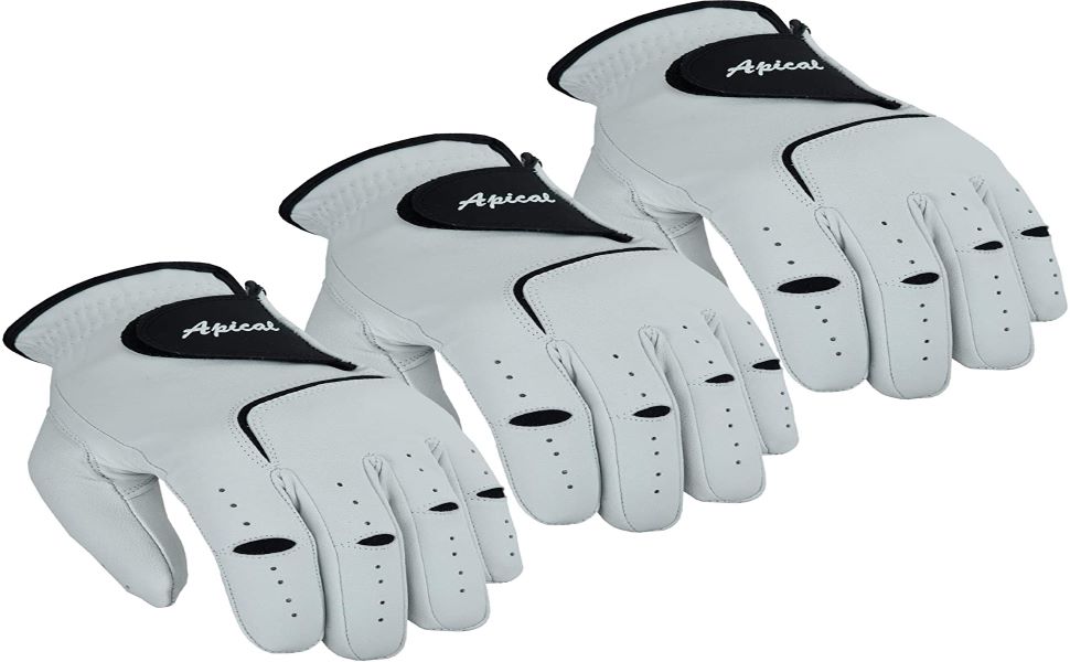 Value Pack (Pack of 3) Genuine Cabretta Leather Golf Gloves Men Left Hand