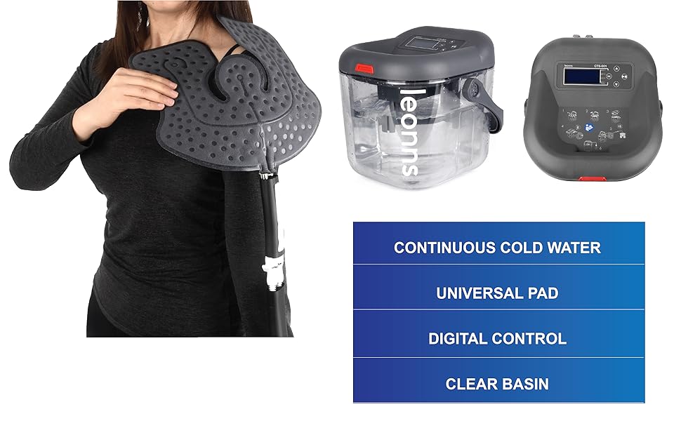 LEONNS Cold Therapy Machine w/Universal Flexible Pad Ice