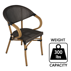 Textilene Mesh Fabric Furniture Chair All-Weather Arm Chair Indoor for Garden/Backyard/Bistro/Cafe