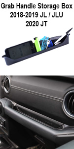 Jeep Wrangler JL JLU JK JKU Gladiator JT Passenger Grab Handle Storage Passenger GrabTray Organizer