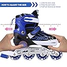 WeSkate Rollers Enfant Confortable avec Roues Taille Ajustable Patins à roulettes Filles et Garçons Taille S M L (Rose,Bleu) FSDXA