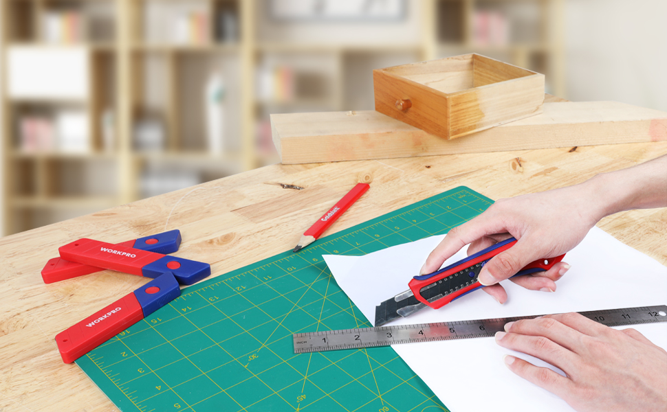 WORKPRO Lot De 100 Lames De Cutter 18mm, Lames Sécables En SK5 Avec Distributeur, Épaisseur: 0,5mm, Longeur: 100mm 14 1