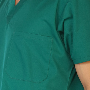 Left chest pocket shown on LifeThreads Classic Collection 3110 Unisex V-Neck Scrub Top