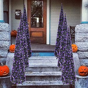 Amazon Com 6ft Pop Up Tinsel Pencil Trees For Halloween