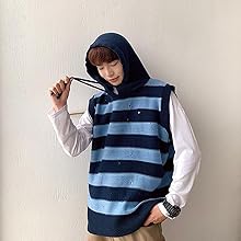 Amazon | [BSCOOL]ニット ベスト メンズ フード付き ベスト