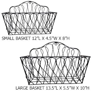 Farmhouse Metal Wire Hanging Wall Storage Baskets Rectangular Fruits Veggies Home Kitchen Decorative