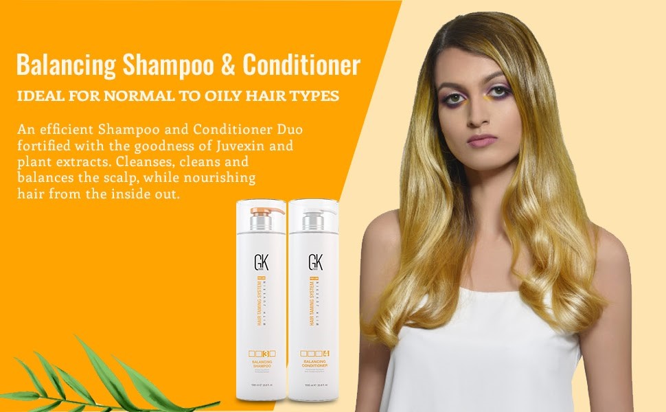 GK Hair Global Keratin Balancing Shampoo and Conditioner Set (1000ml