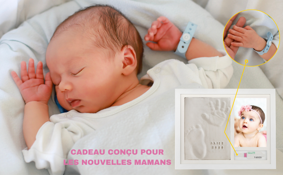 Piti Cot Cadre Empreintes Bebe Cadeau Naissance Personnalise Lettres Nombres Et Porte Bracelet Naissance Kit Empreinte Pieds Et Mains Bebe Cadeau Jeune Maman Bebe Fille Et Garcon Amazon Fr