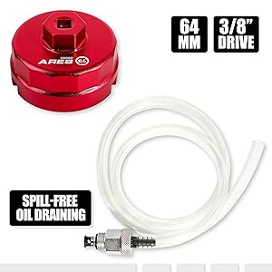 64mm Oil Filter Wrench, Drain, and Funnel Set for Toyota and Lexus - 3/8-Inch Drive