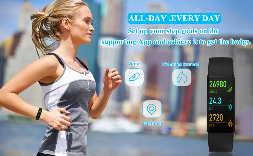 V100S Fitness Tracker with Body Temperature Heart Rate Blood Pressure